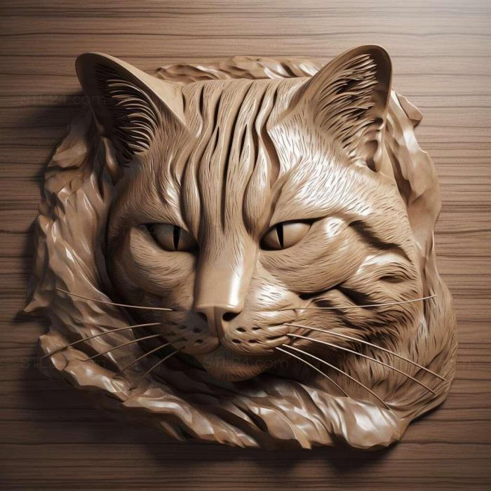Nature and animals (tabby cat 3, NATURE_5547) 3D models for cnc